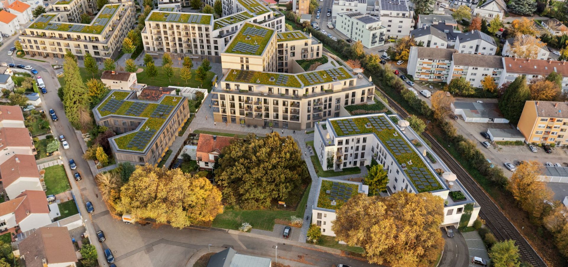 Visualisierung des Quartiers aus der Vogelperspektive