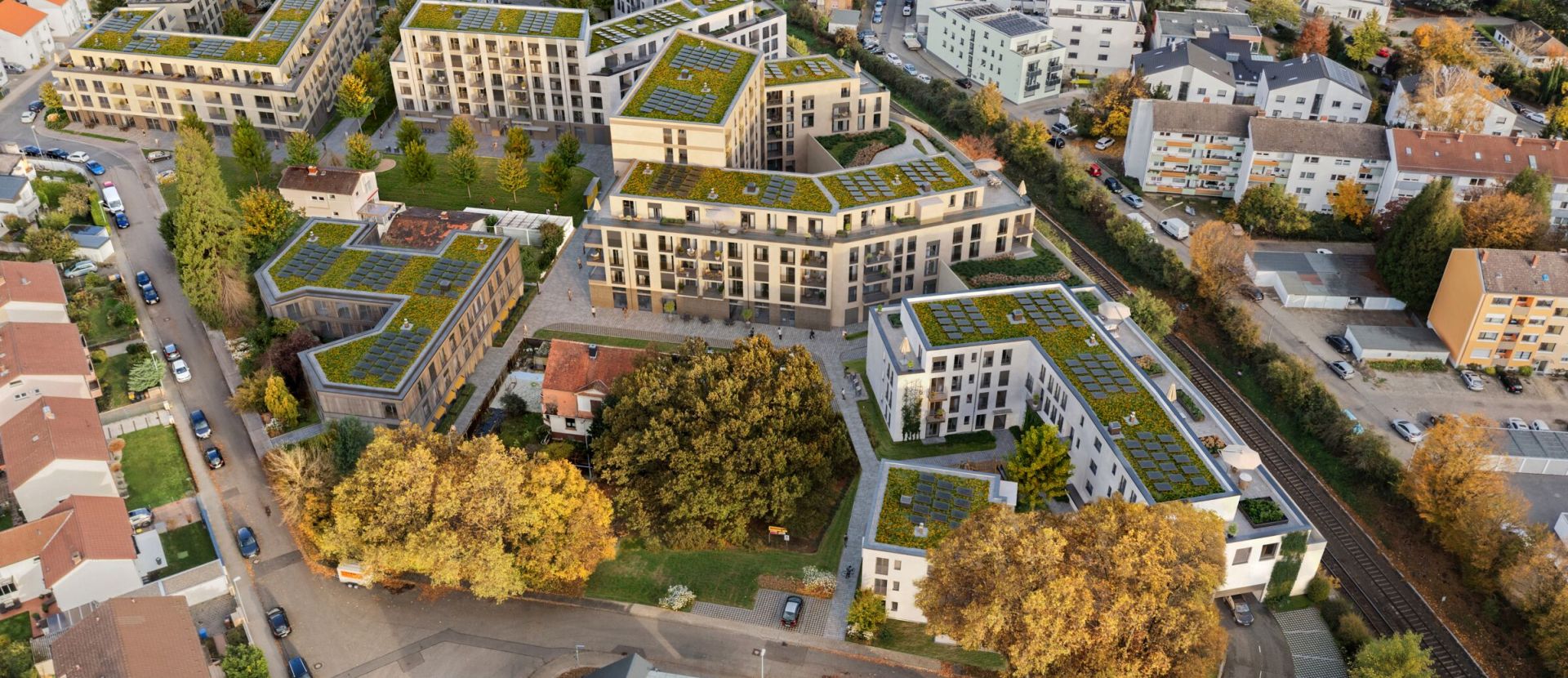 Visualisierung des Quartiers aus der Vogelperspektive