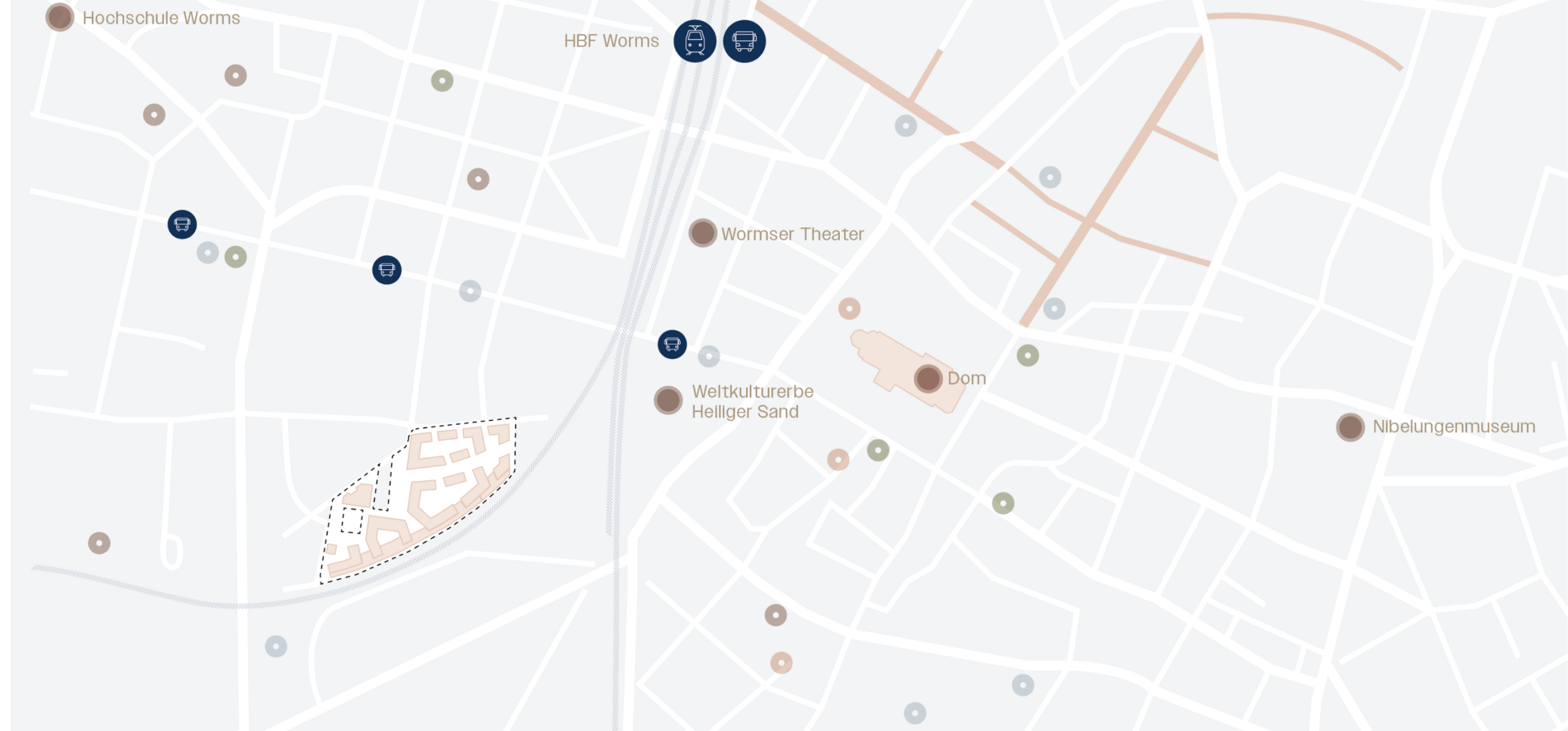 Grafik zur Mikrolage des Licht Luftbad Quartiers inkl. Hotspots